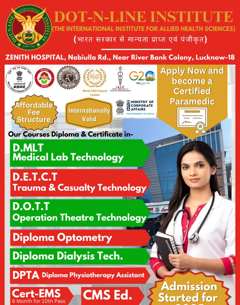 2025 Dot n Line Institute Diploma and Certificate courses in paramedical and allied health sciences Lucknow- ALL COURSES FLYER