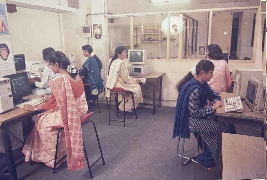 Dot n Line Computer Centre Students Performing Practicals