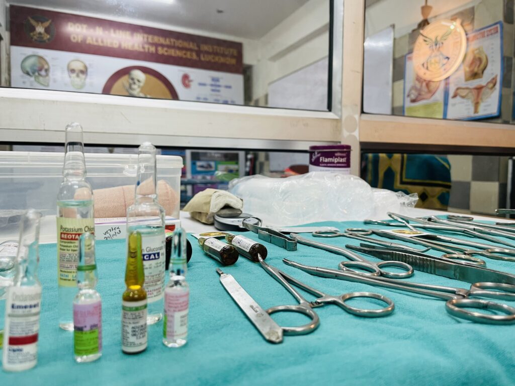 Practical Equipment, Tool and Devices at Dot N Line Institute (The International Institute for Allied Health Sciences) , Zenith Hospital, Lucknow