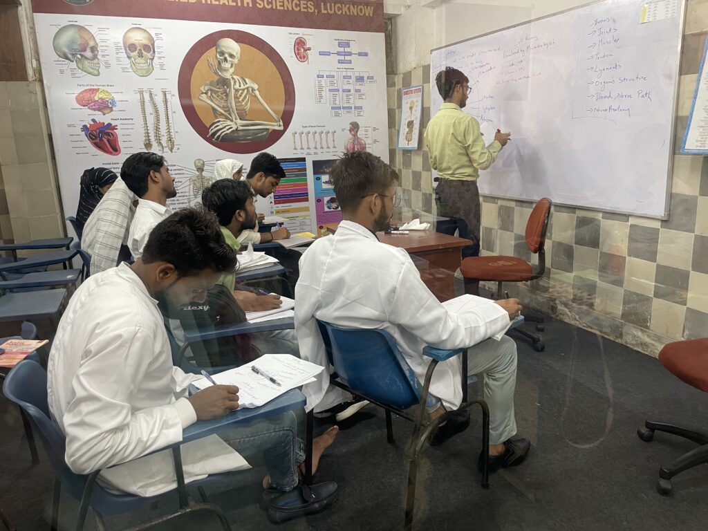 Mr Sakib Khan taking Theory Classes of Paramedical Students of DMLT and DOTT Batch 2024 at Dot n Line Institute Zenith Hospital