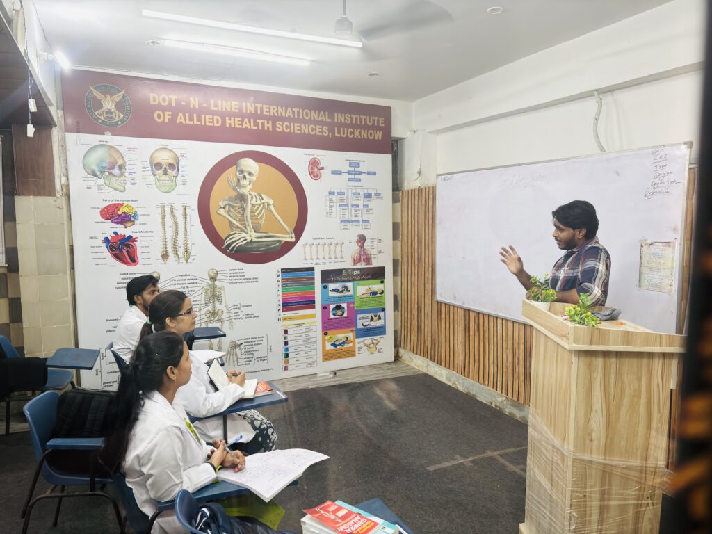 Dr Mayurakshi Katiyar Sir taking Theory Classes of Paramedical Students of Batch 2025 at Dot n Line Institute Zenith Hospital