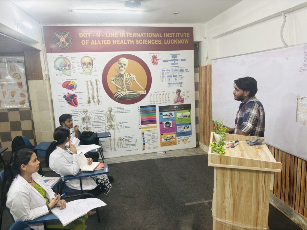 Dr Mayurakshi Katiyar Sir taking Theory Classes of Paramedical Students of Batch 2025 at Dot n Line Institute Zenith Hospital