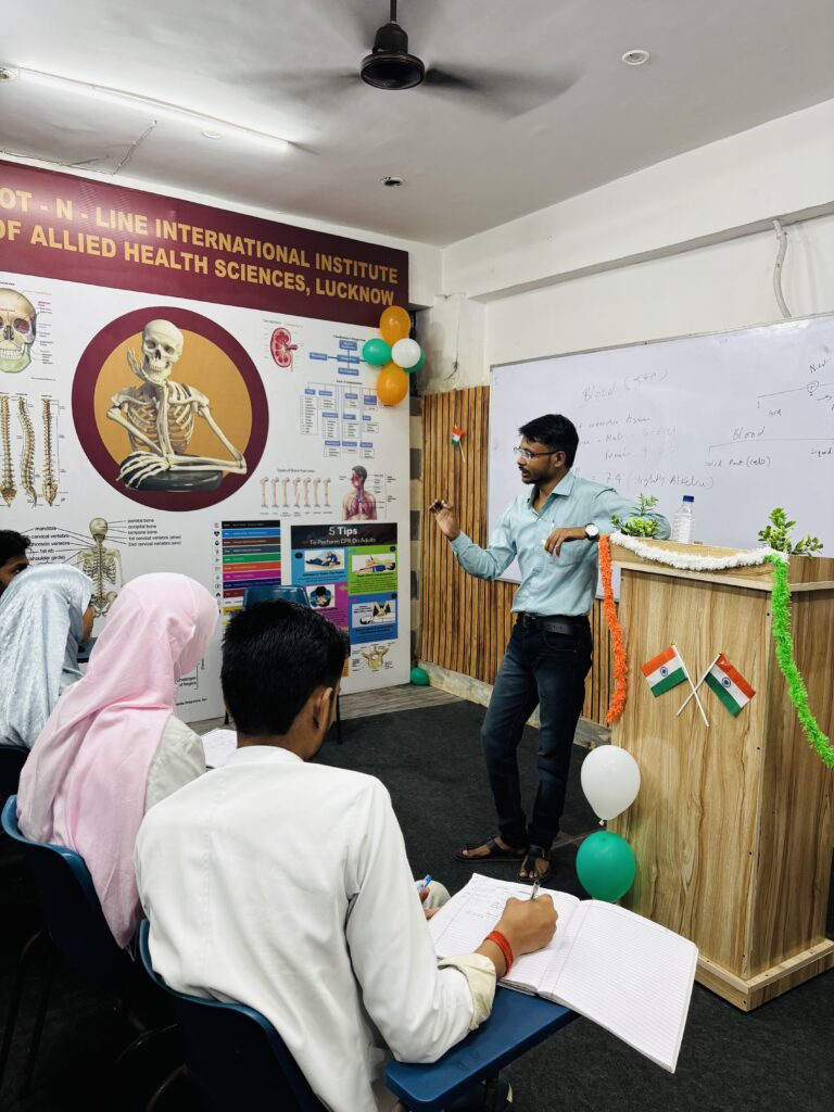 Dr Deepak Gaur Sir from City Institute of Allied Health Sciences from Gorakhpur giving special lecture at Dot n Line Institute Zenith Hospital