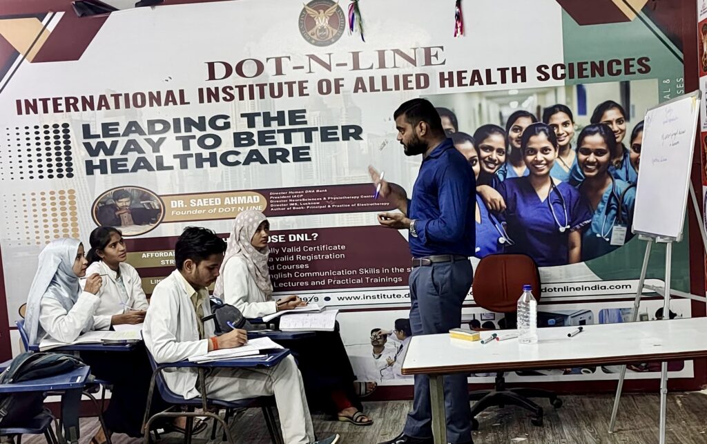 Shoaib Ahsan Sir taking Theory Classes of Paramedical Students of Batch 2024 and Batch 2025 at Dot n Line Institute Zenith Hospital