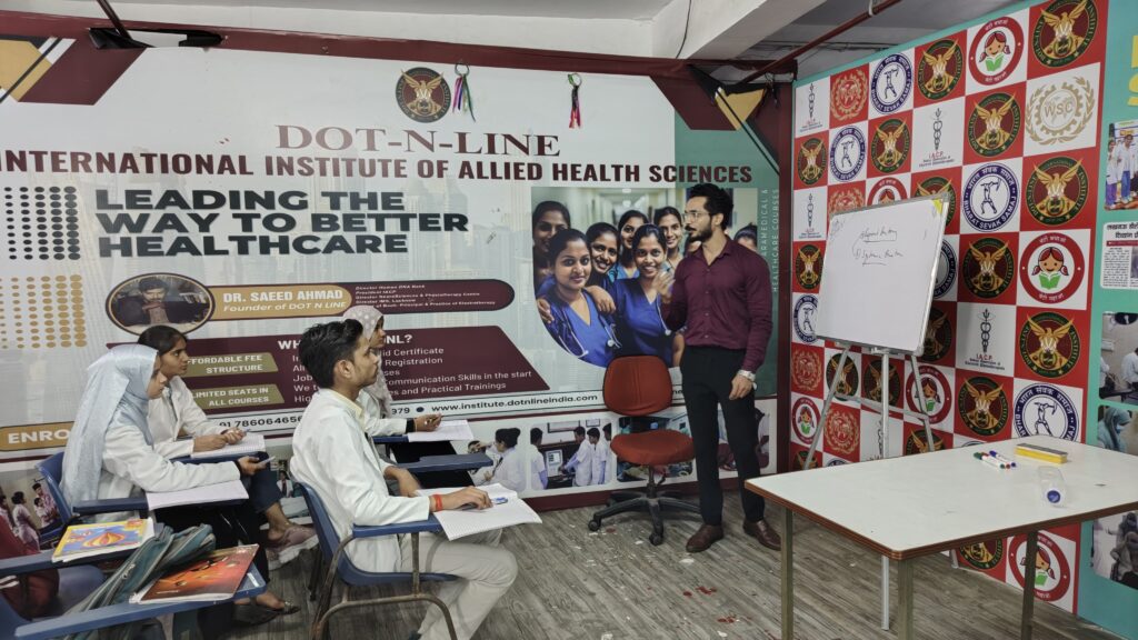 Dr Saif Sir taking Theory Classes of Paramedical Students of Batch 2024 and Batch 2025 at Dot n Line Institute Zenith Hospital