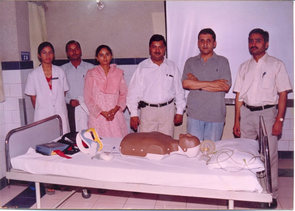 NPC (Dot n Line's Physiotherapy College) taking BLS Training at Harman Hospital by trained professional from APOLLO HOSPITAL, New Delhi