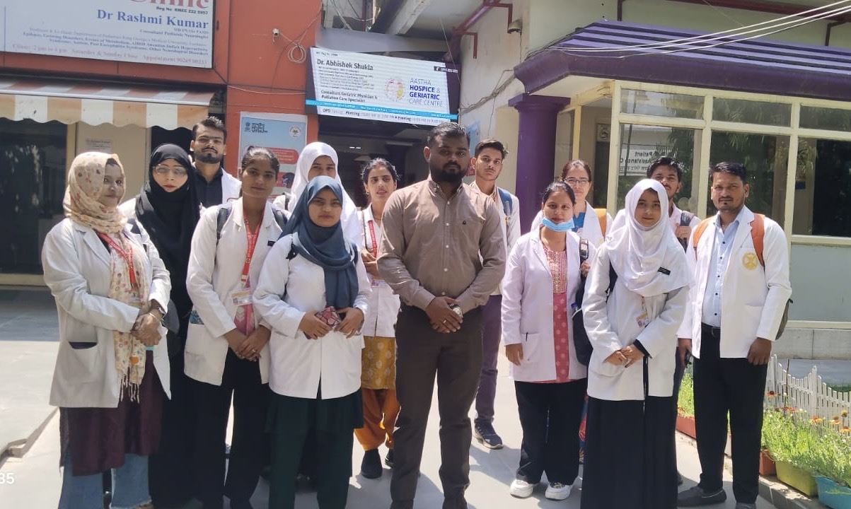 Shoaib Sir with DNL Students Clinical Visit Day 1 Aastha Hospital for Geriatric Care And Hospice Centre, Kapoorthala, Lucknow 11-05-2026