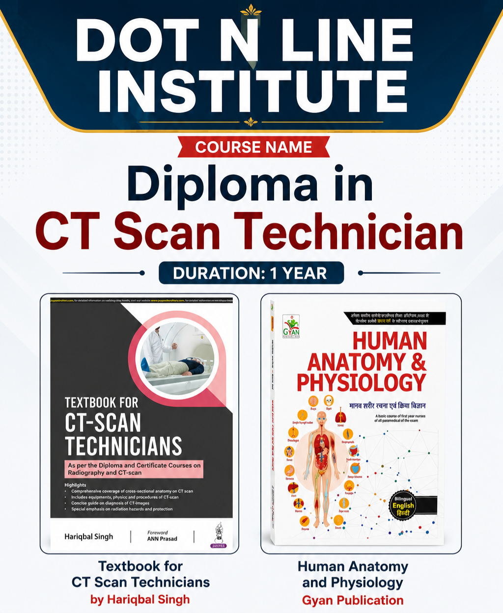 DIPLOMA CT SCAN TECH recommended Books by Dot n Line International Institute of Allied Health Sciences Lucknow, Uttar Pradesh, India